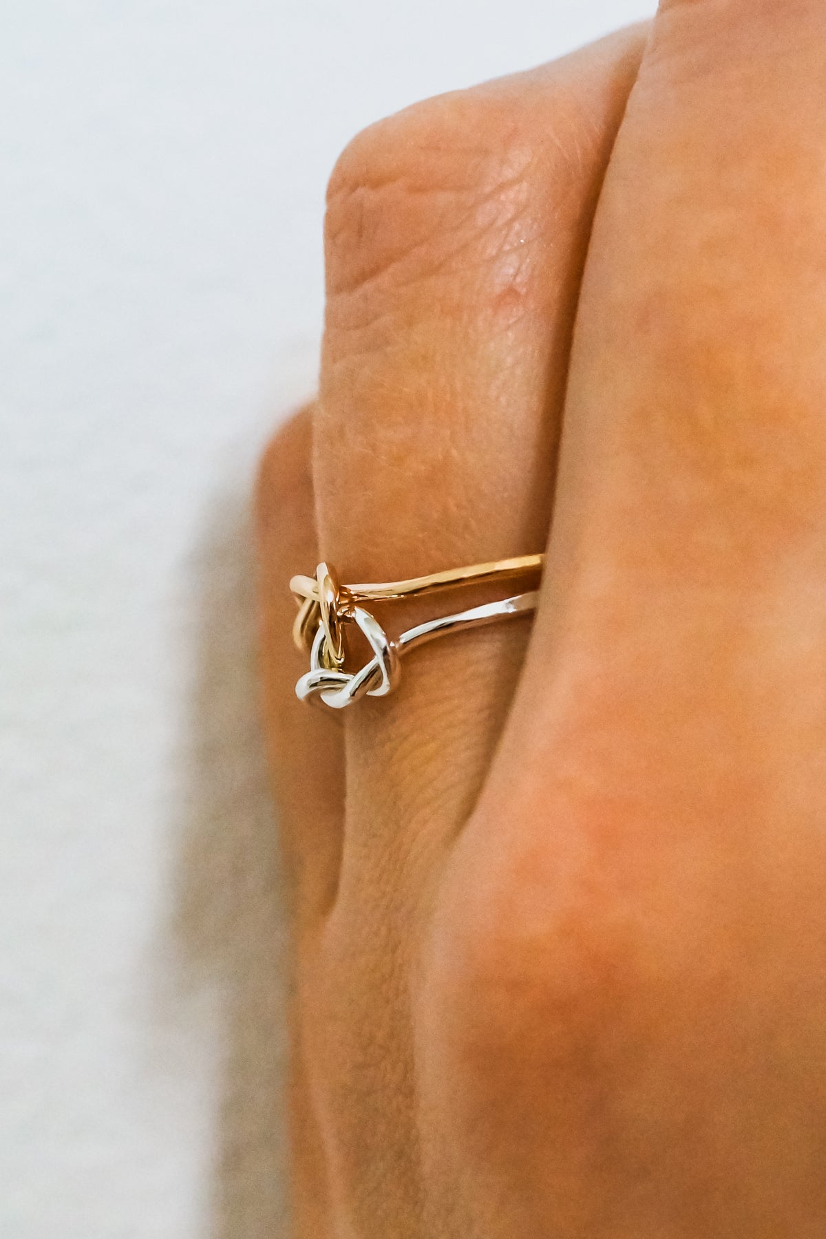 Double Knot Ring, Mixed Metal