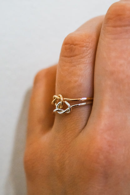 Double Knot Ring, Mixed Metal