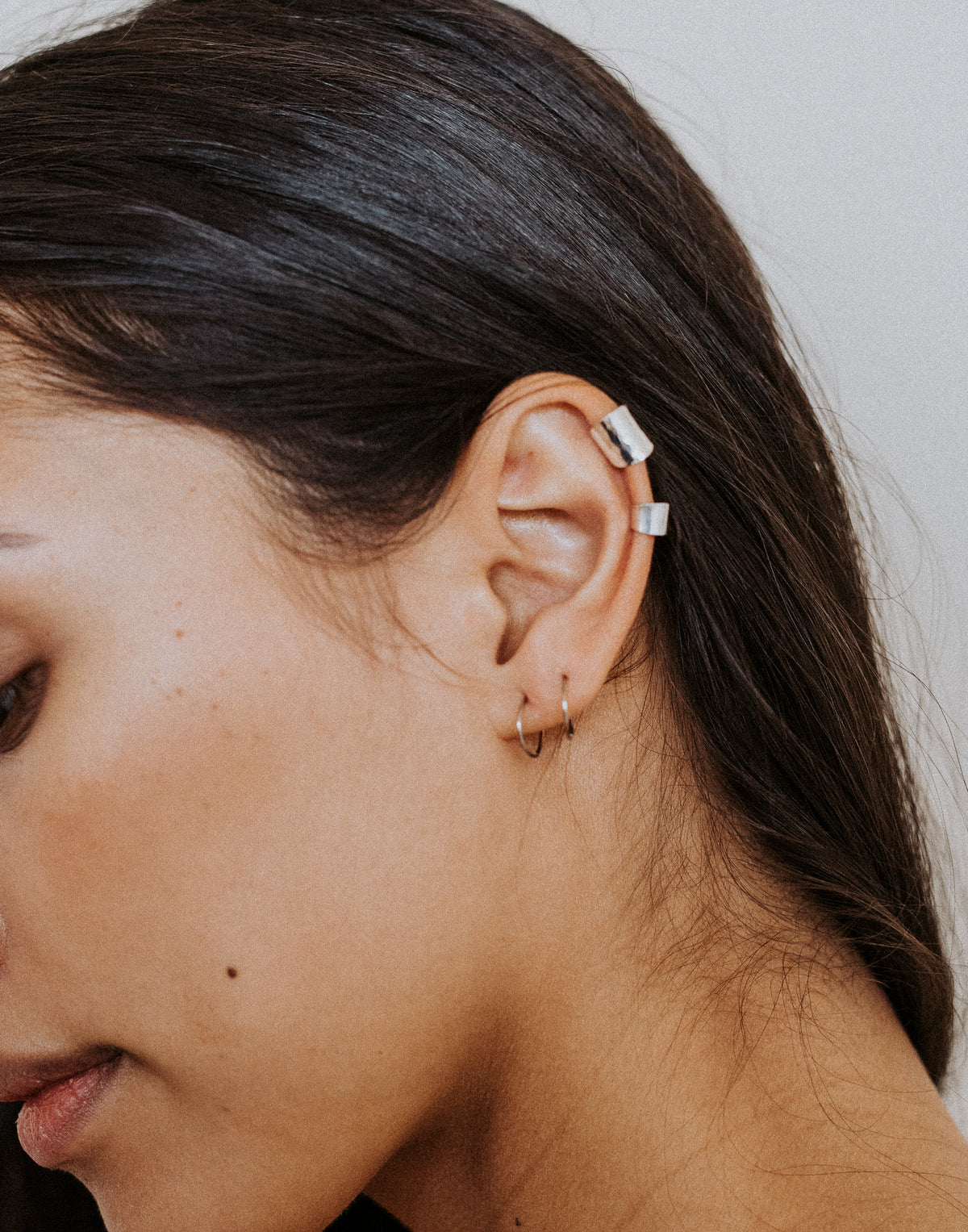 Double Shield Ear Cuff Set of 2, Sterling Silver