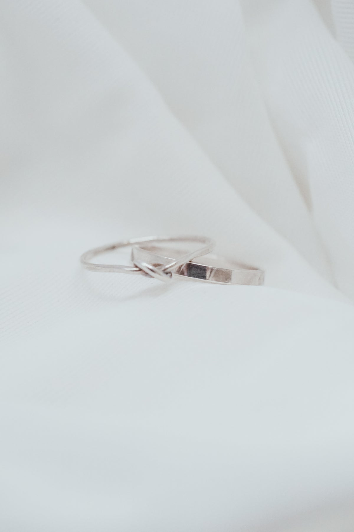 Mirror Knot Set of 2 Stacking Rings, Gold Fill, Rose Gold Fill or Sterling Silver