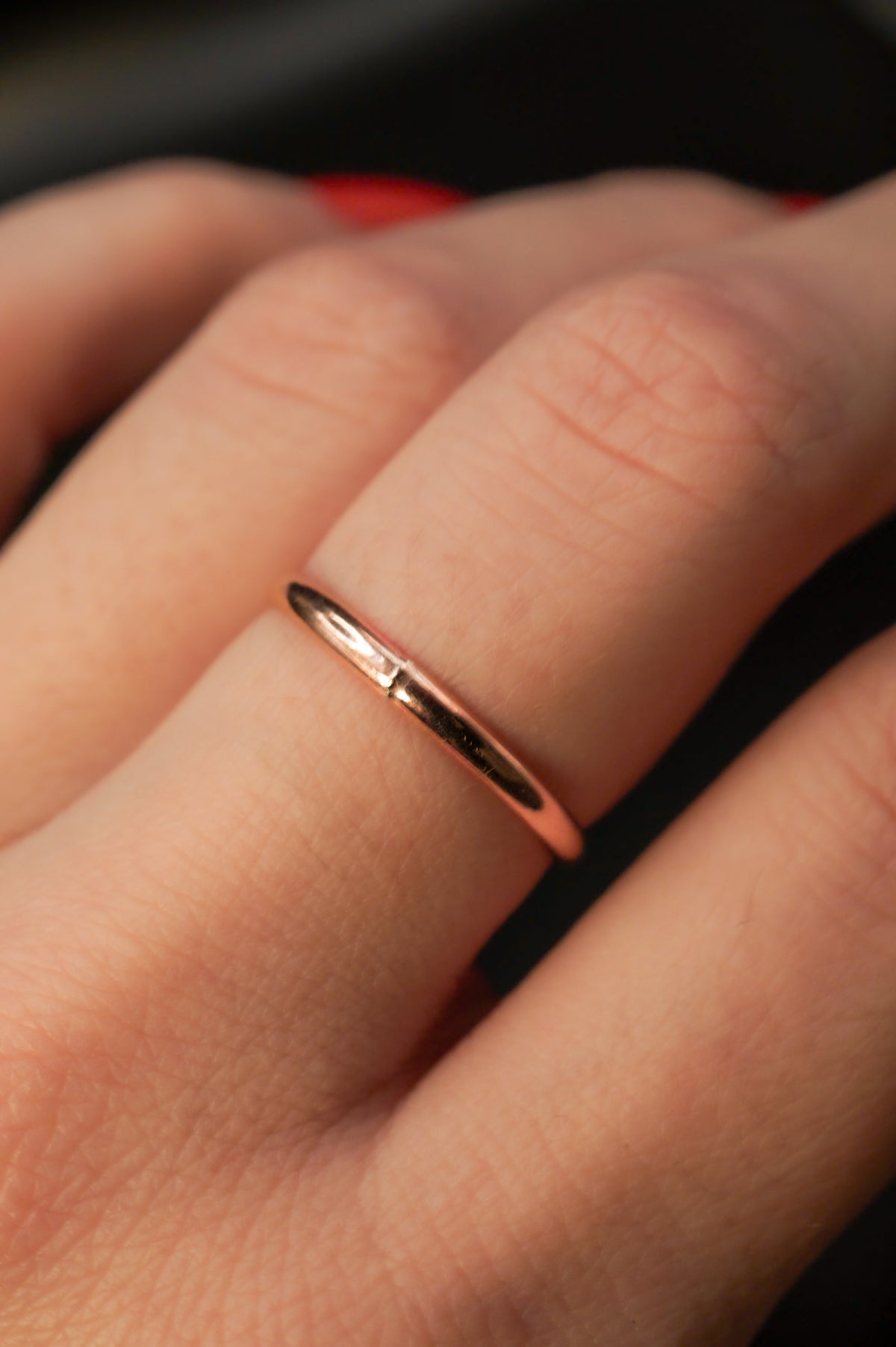 Extra Thick Ring, Solid 14K Rose Gold
