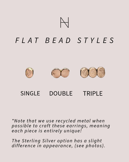 Hammered Bead Flat Back Stud Earring