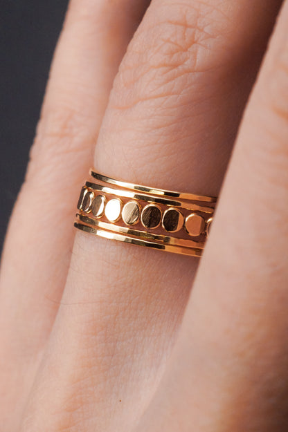 The Minimal Bead Set of 5 Stacking Rings, Gold Fill, Rose Gold Fill or Sterling Silver