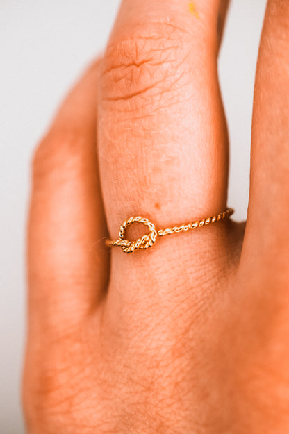 Twist Open Knot Ring, Solid 14K Gold