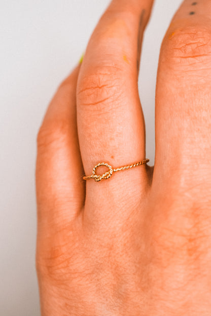 Twist Open Knot Ring, Solid 14K Gold