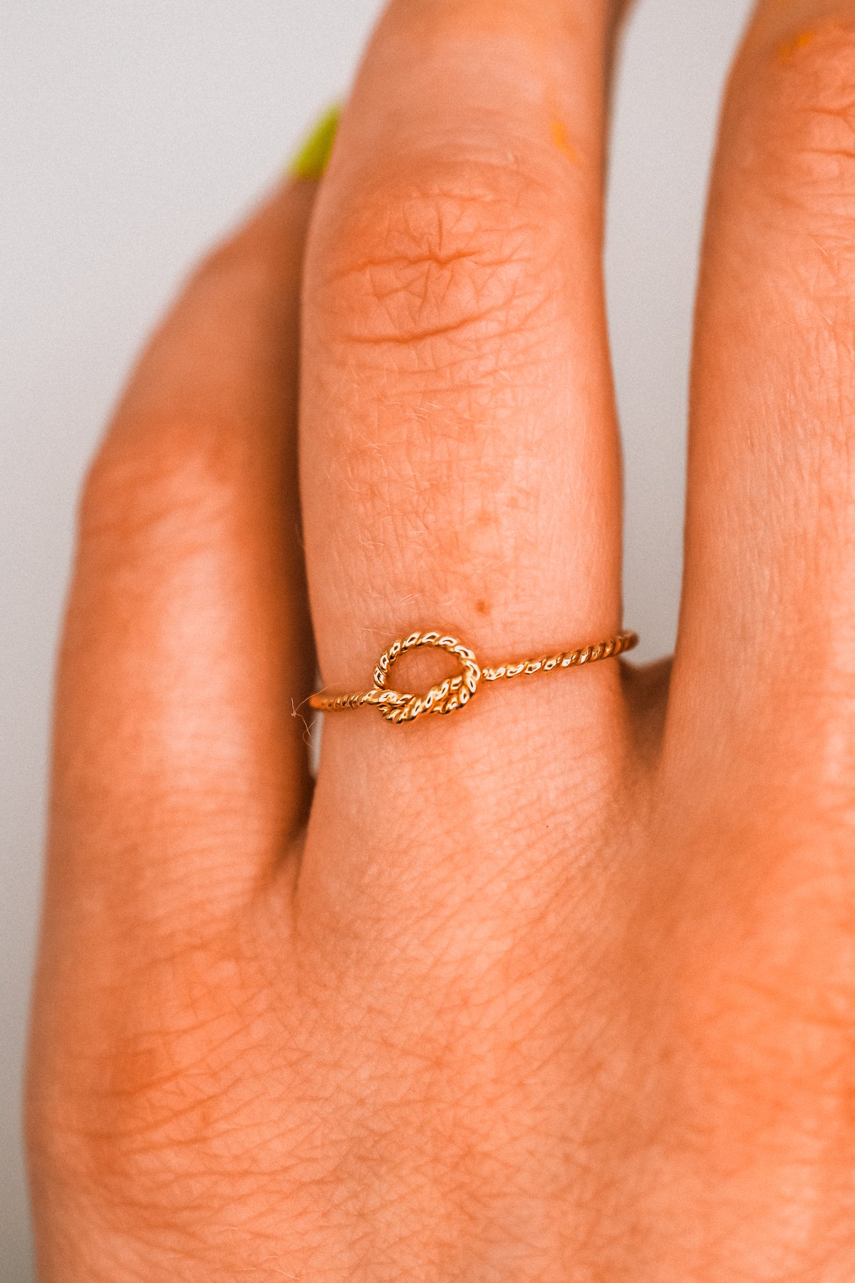Twist Open Knot Ring, Solid 14K Gold