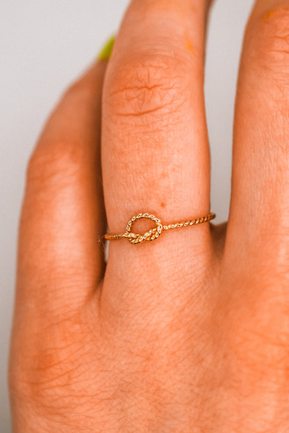 Twist Open Knot Ring, Solid 14K Gold