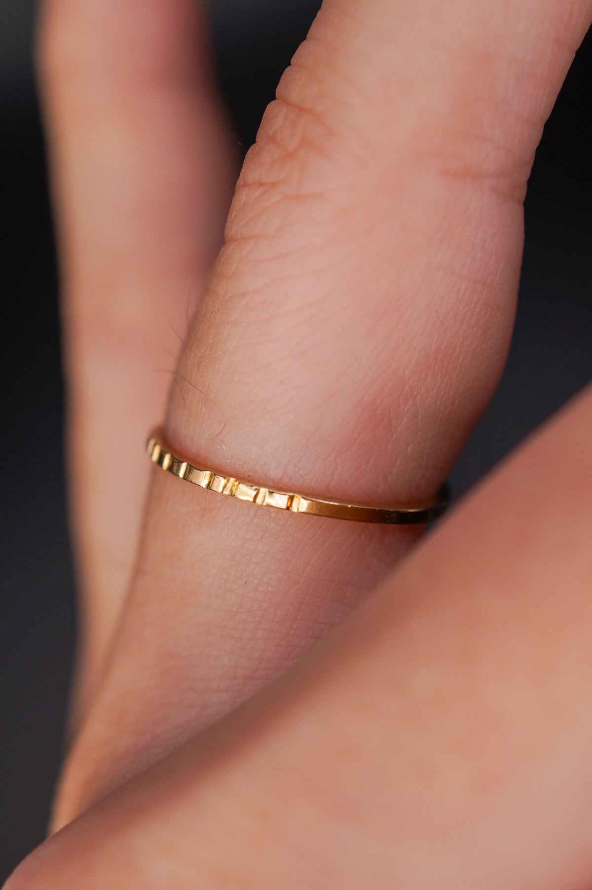 Half Lined Ring, 14K Gold Fill