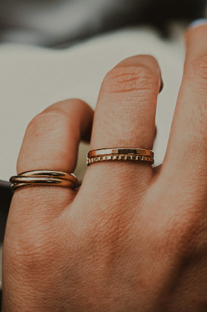 Half Lined Ring, 14K Gold Fill