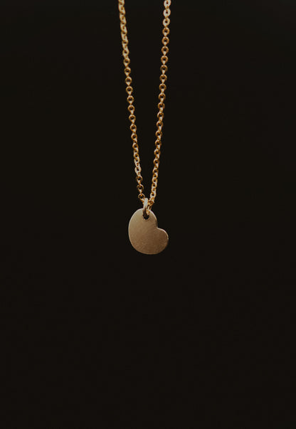 Flat Bean-Shaped Heart Charm
