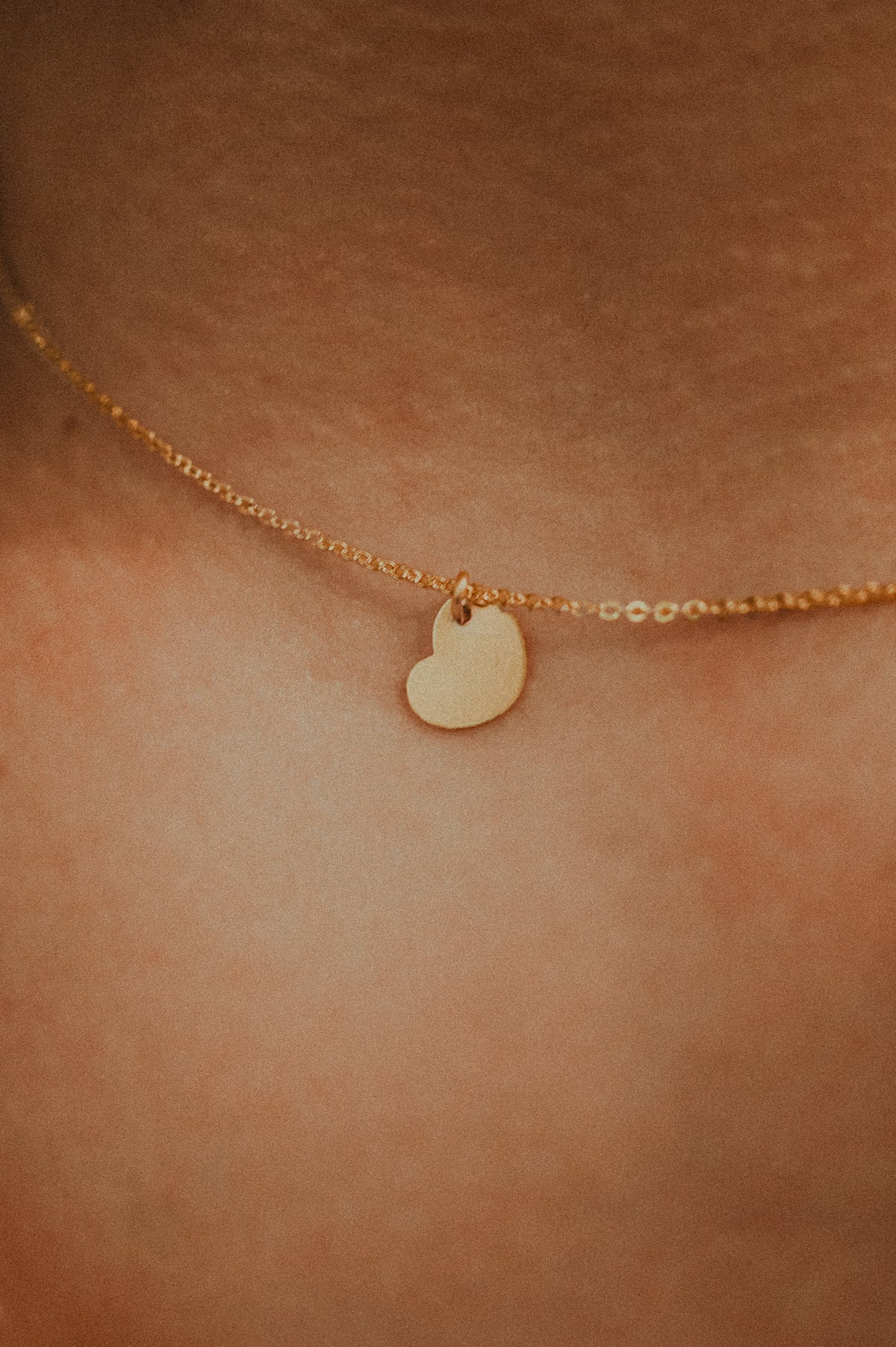 Flat Bean-Shaped Heart Charm