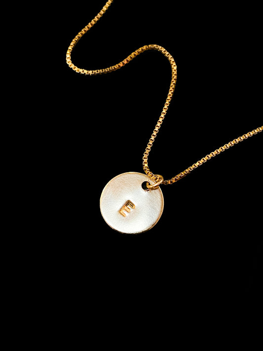 Monogram Circle Charm, Solid 14K Gold
