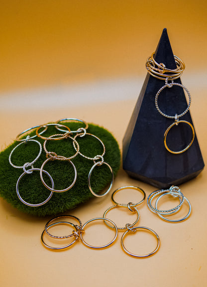 Twist Ladder Link Ring, Mixed Metal