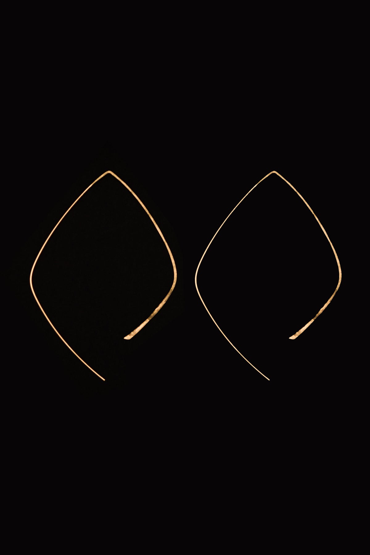 Teardrop Threader Hoop Earrings, Gold Fill, Rose Gold Fill, or Sterling Silver