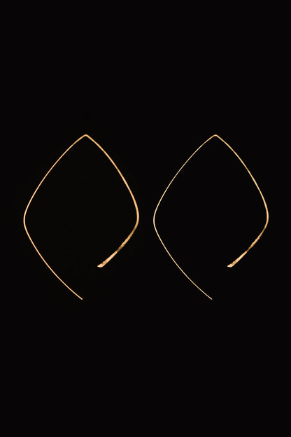 Teardrop Threader Hoop Earrings, Gold Fill, Rose Gold Fill, or Sterling Silver