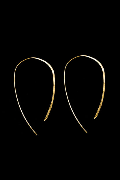 U-Shaped Threader Hoop Earrings in Solid 14K Gold, Rose or White Gold