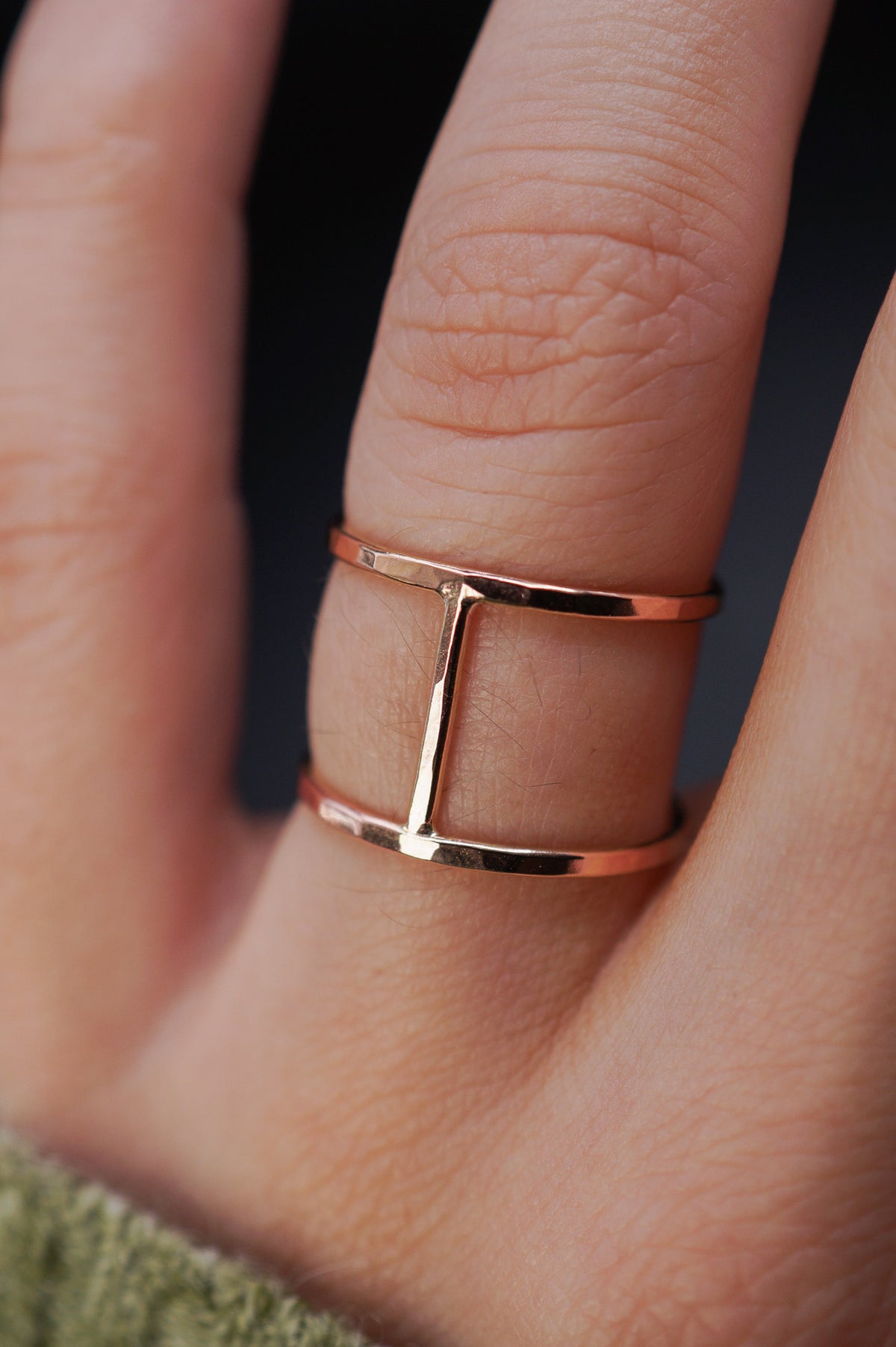 Large Cage Ring, Solid 14K Rose Gold