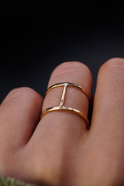Large Cage Ring, Solid 14K Gold