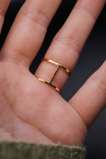 Large Cage Ring, Solid 14K Gold