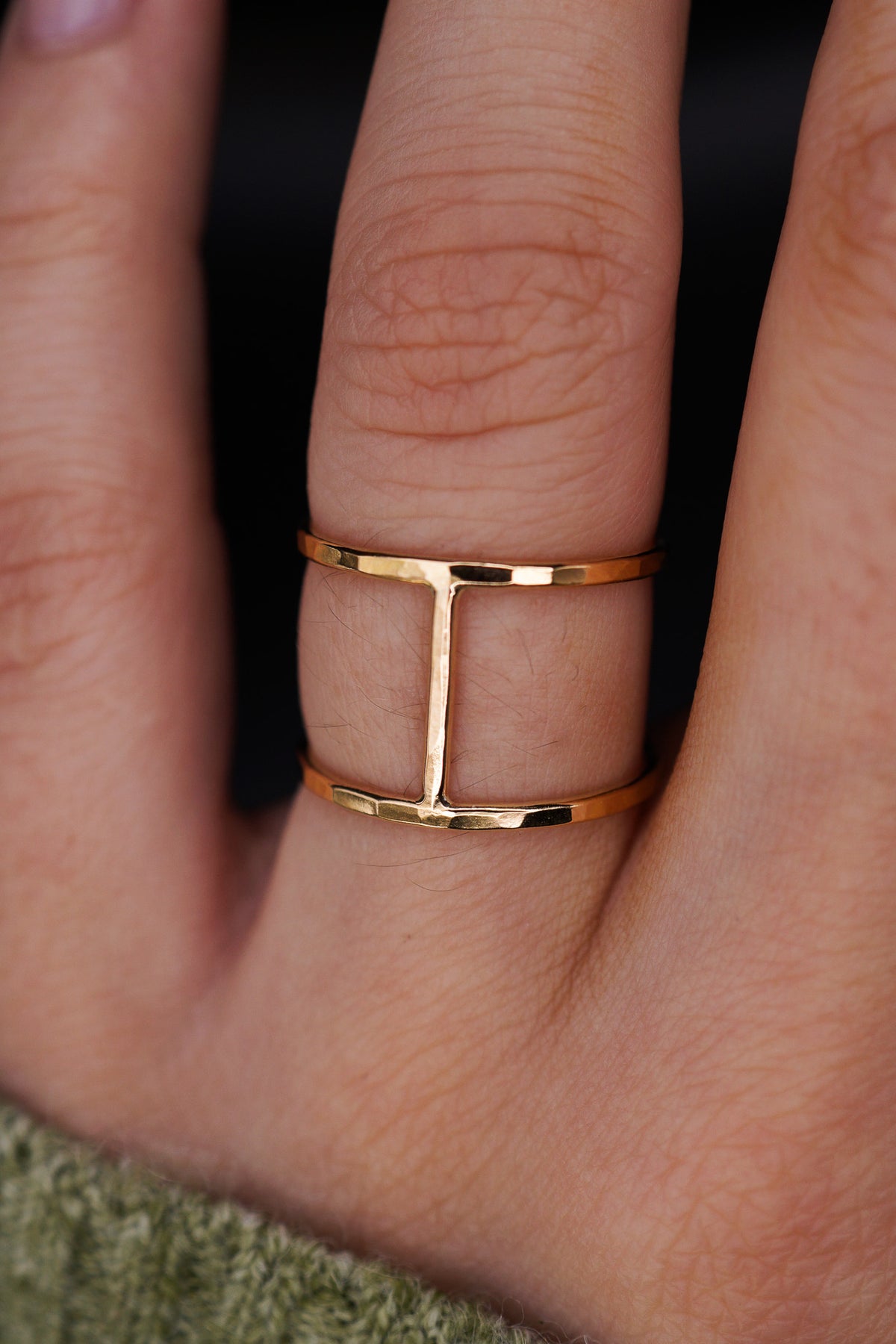 Large Cage Ring, Solid 14K Gold
