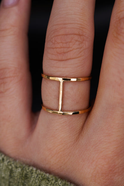 Large Cage Ring, Solid 14K Gold