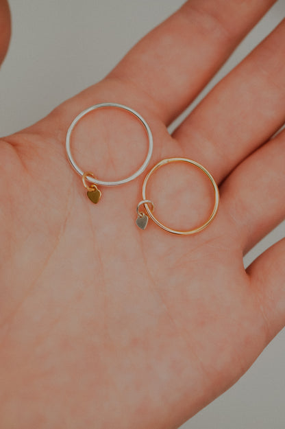 Bestie Charm Ring Set, Mixed Metals