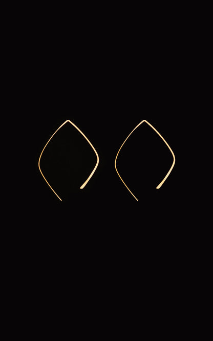 Teardrop Threader Hoop Earrings, Gold Fill, Rose Gold Fill, or Sterling Silver