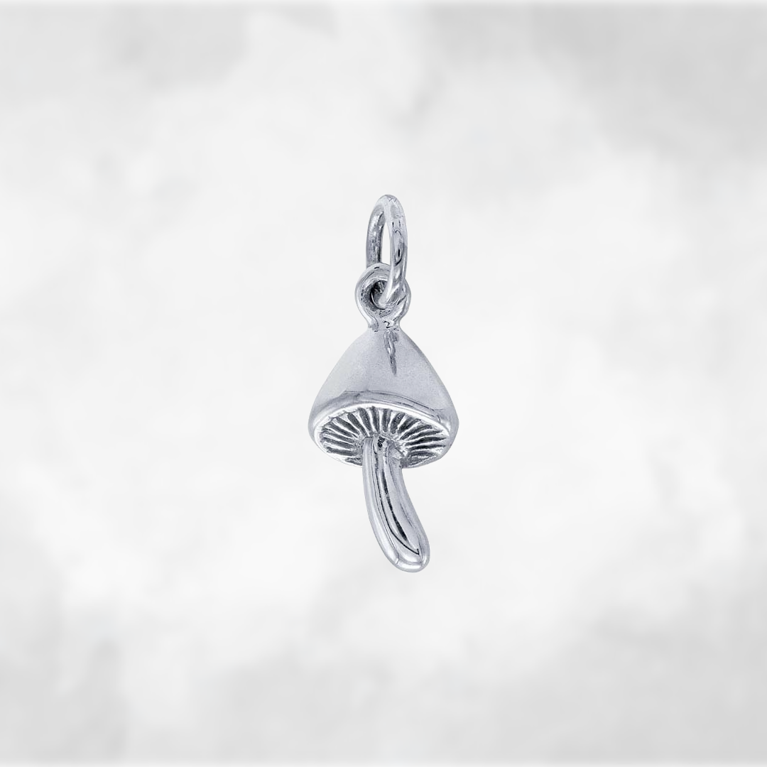 Mushroom Charm, Sterling Silver