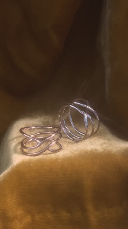 Small Curved Wraparound Ring, Solid 14K Gold