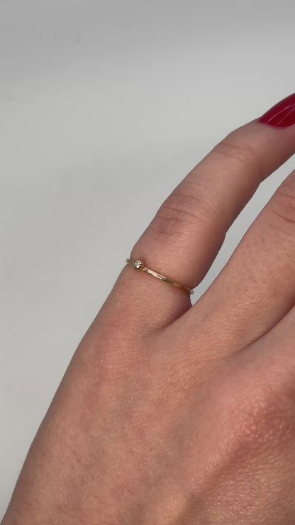 Dot Ring, Solid 14K Gold