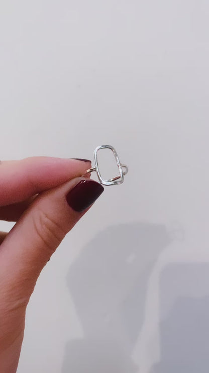Rectangle Ring, 14K Rose Gold Fill