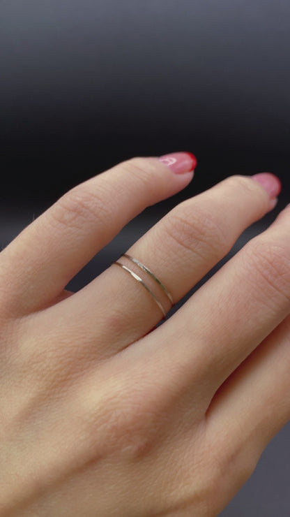 Ultra Thin Ring, Solid 14K White Gold