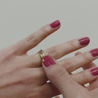 Thin Interlocking Set of 5 Rings, Sterling Silver