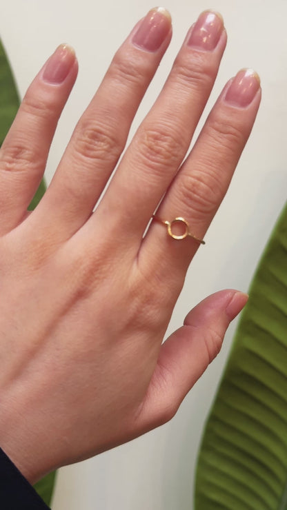 Mini Circle Ring, Solid 14K Rose Gold