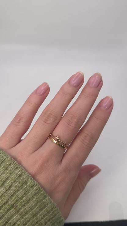 Extra Thick Closed Knot Set of 2 Stacking Rings, Gold Fill, Rose Gold Fill or Sterling Silver