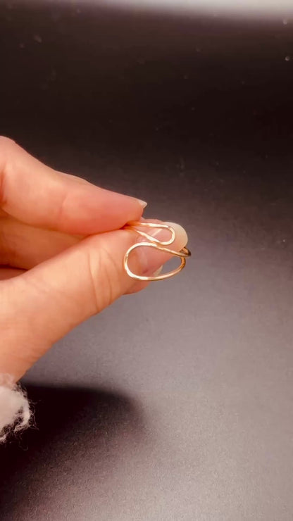 Wave Cuff Ring, 14K Gold Fill