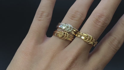 Triple Link Ring, 14K Gold Fill