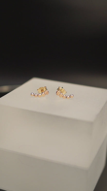 Beaded Ear Climber Earring, Gold Fill, Rose Gold Fill, or Sterling Silver