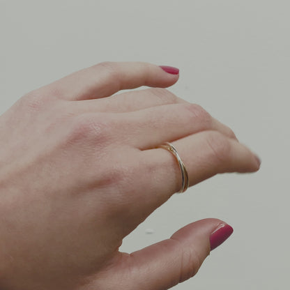Thin Interlocking Set of 2 Rings, Sterling Silver