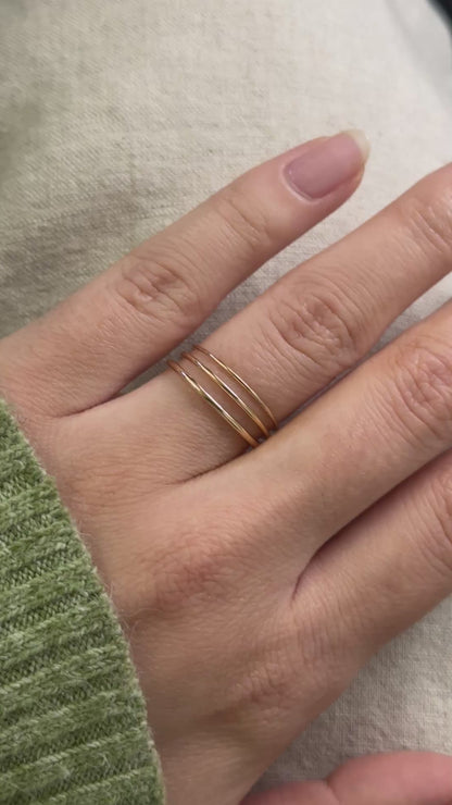 Simple Stacking Set Of 3 Rings, Gold Fill, Rose Gold Fill or Sterling Silver