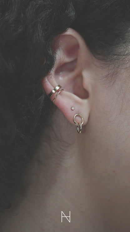 Link Stud Earrings, Gold Fill, Rose Gold Fill, or Sterling Silver