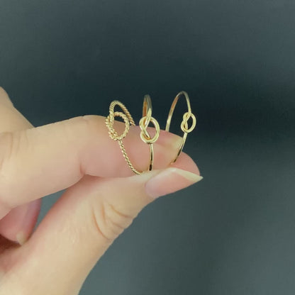 Twist Open Knot Ring, 14K Gold Fill