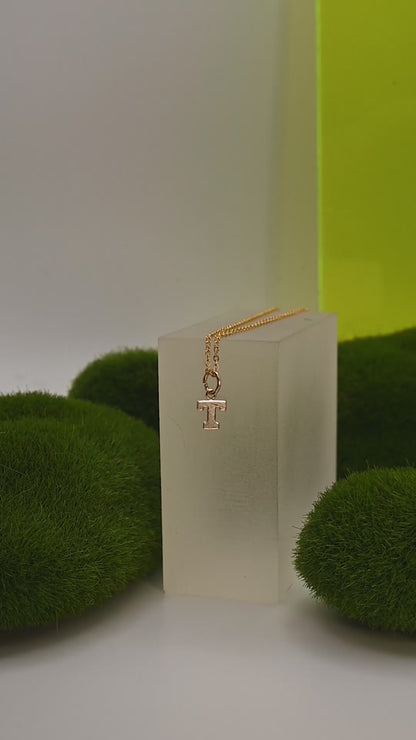 Blocky Monogram Letter Charm