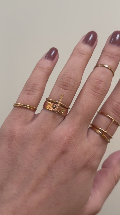 Mini Bar Ring, Sterling Silver