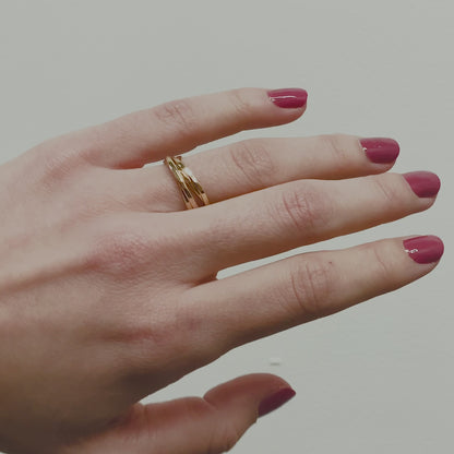 Thin Interlocking Set of 4 Rings, Sterling Silver