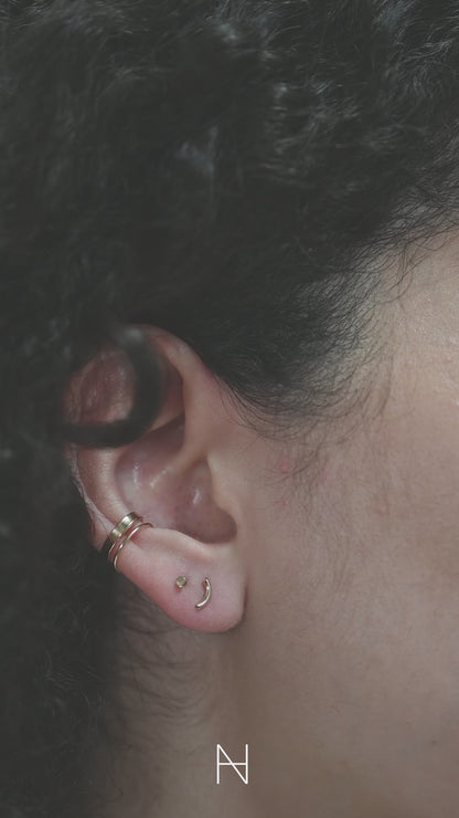 Tiny Arc Flat Back Stud Earring