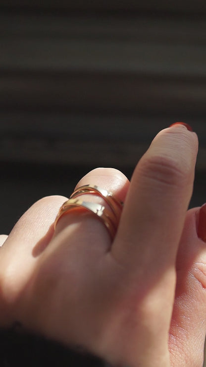 Ribbon Wraparound Ring, Solid 14K Rose Gold