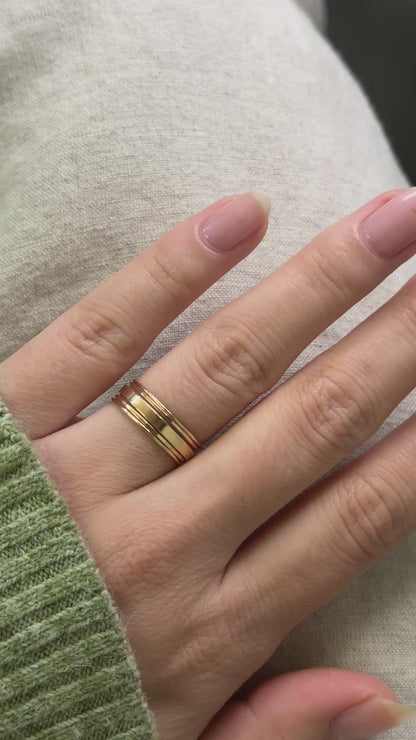 The Minimal Mirror Set of 5 Stacking Rings, Gold Fill, Rose Gold Fill or Sterling Silver