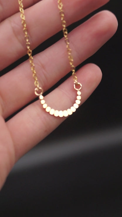 Small Bead Necklace, Gold Fill, Rose Gold Fill, or Sterling Silver