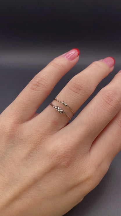Closed Knot Ring, Solid 14K White Gold